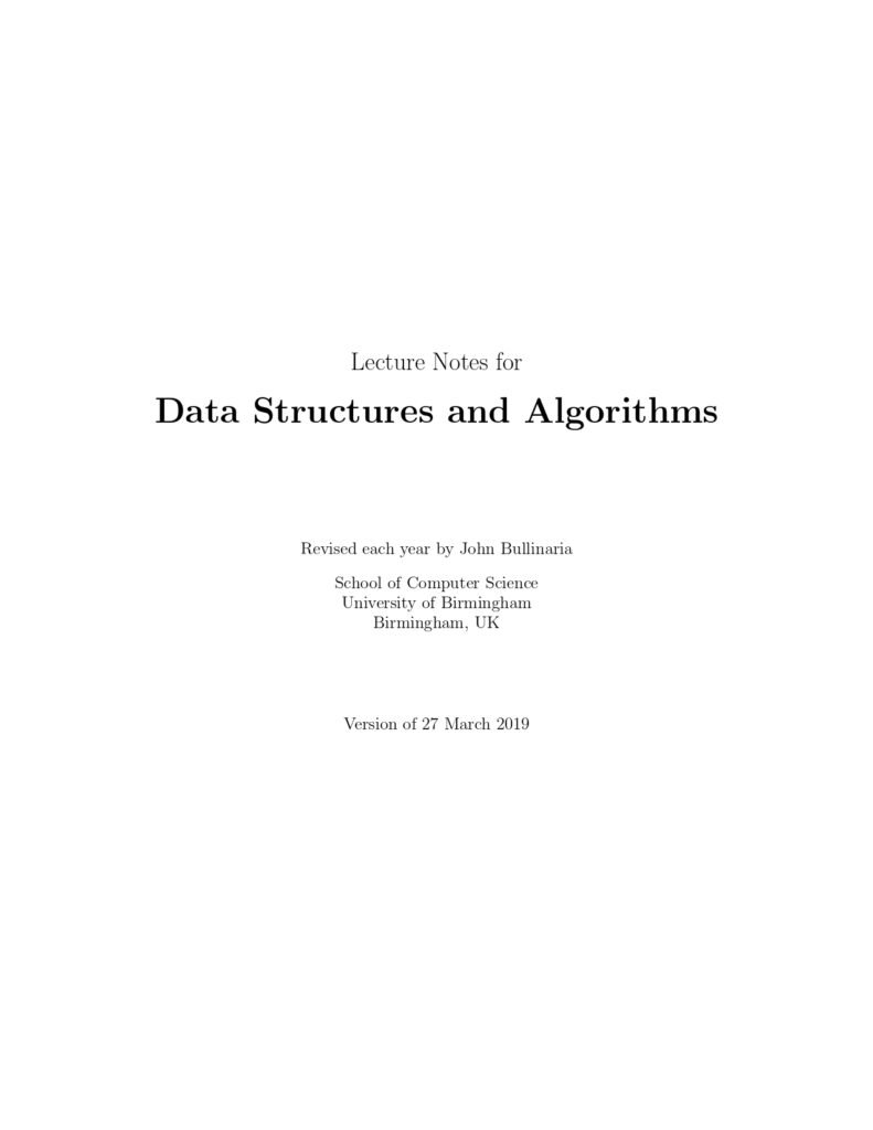 Data Structures and Algorithms